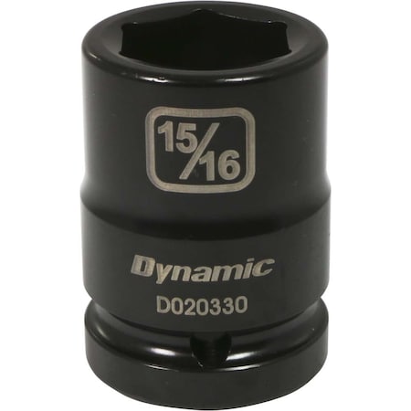 Dynamic 3/4" Drive Standard Socket, Black Phosphate, Tools 3/4" Drive 6 Point SAE, 15/16" Standard Length D020330